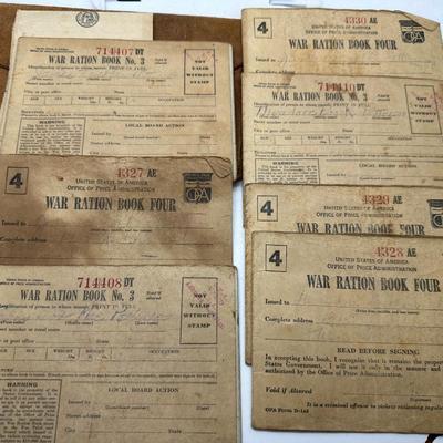 War Ration Pouch w/ Eight Ration Books