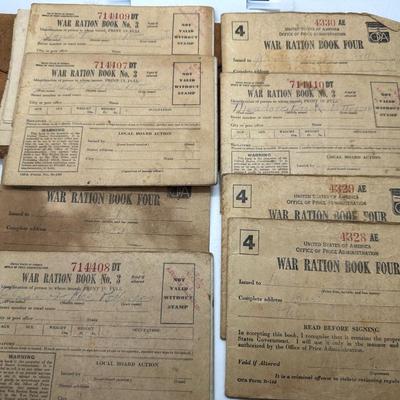 War Ration Pouch w/ Eight Ration Books