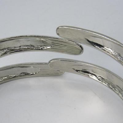 Chrome Silver Metal Hinged Bracelet