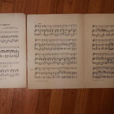 1914 Sheet Music of Three Songs & Beautiful Covers
