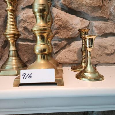 Lot of 16 Brass Candlesticks Candle holders