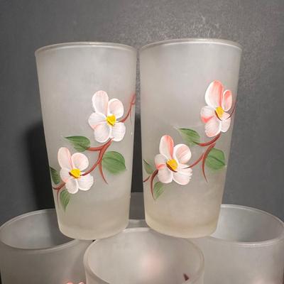 LOT 20L: Floral Themed Collection - Hand Painted Glasses, Wall Art, Vases & More