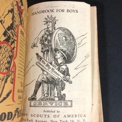 LOT 43L: Vintage Children's Books - 1940s Girl Scout Handbook, 1945 Boy Scouts of America 