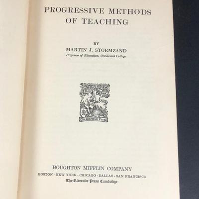 LOT 45L: Vintage Teaching / Education Books - Mostly 1950s & 1927 Progressive Methods of Teaching by Martin J. Stormzand