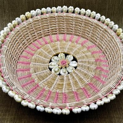 LOT 34 - Vintage Decorated with Shells Basket