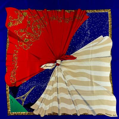 173 Authentic HERMÃˆS Carre 90 Silk Scarf Souvenirs by Hilton McConnico 1989