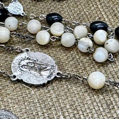 LOT 35 - Rosary Lot - Mother of Pearl Sterling
