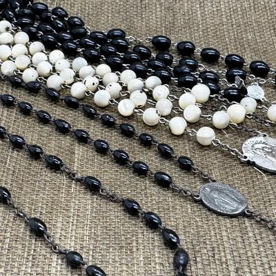 LOT 35 - Rosary Lot - Mother of Pearl Sterling