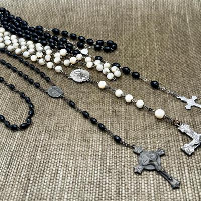 LOT 35 - Rosary Lot - Mother of Pearl Sterling