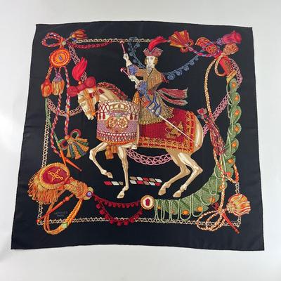 175 Authentic HERMÃˆS Carre 90 Silk Scarf Le Timbalier by FranÃ§oise HÃ©ron 1961