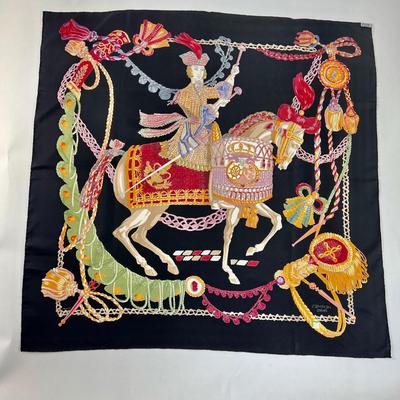 175 Authentic HERMÃˆS Carre 90 Silk Scarf Le Timbalier by FranÃ§oise HÃ©ron 1961