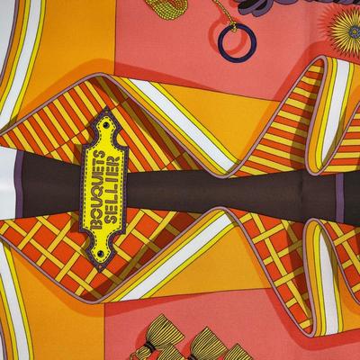 176 Authentic HERMÃˆS Carre 90 Silk Scarf Bouquets Sellier by Pierre Marie 2014