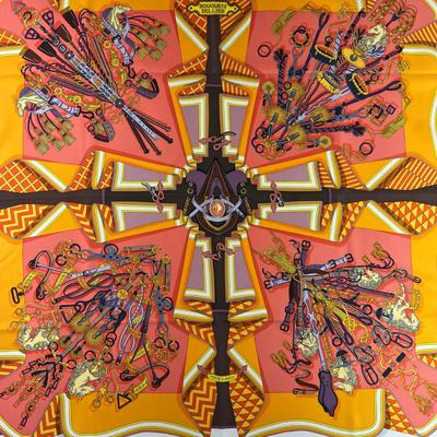 176 Authentic HERMÃˆS Carre 90 Silk Scarf Bouquets Sellier by Pierre Marie 2014