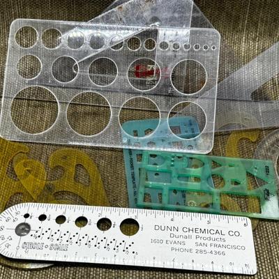 LOT 37 - Vintage Office Supplies Cigar Box Lot - Pencils / Templates / Nibs