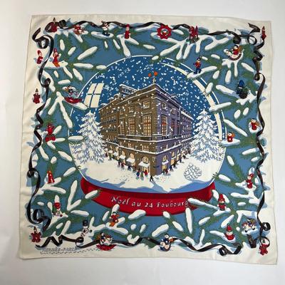 178 RARE Authentic HERMÃˆS Carre 90 Silk Scarf Noel au 24 Faubourg Foulard by Dimitri Rybaltchenko 2004