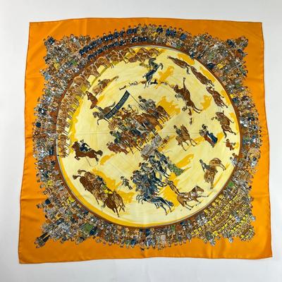 180 Authentic HERMÃ‰S Carre 90 Silk Scarf Cirque Molier by Philippe Dumas 1995