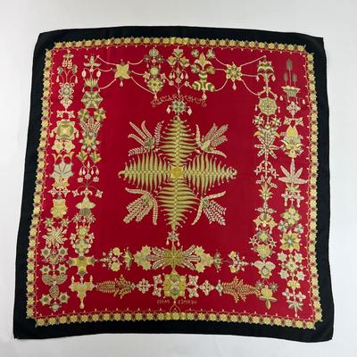 182 Authentic HERMÃˆS Carre 90 Silk Scarf Red Scheherazade by Henri d'Origny 1985