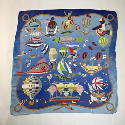 183 Authentic HERMÃˆS Carre 90 Silk Scarf Les Folies du Ciel by LoÃ¯c Dubigeon 1984