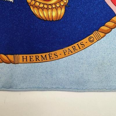 183 Authentic HERMÃˆS Carre 90 Silk Scarf Les Folies du Ciel by LoÃ¯c Dubigeon 1984