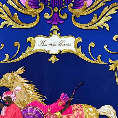 186 Authentic HERMÃˆS Carre 90 Silk Scarf Cheval Turc by Christiane Vauzelles 1969