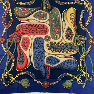 187 Authentic HERMÃˆS Carre 90 Silk Scarf Festival by Henri d'Origny 1992