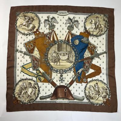 189 Authentic HERMÃˆS Carre 90 Silk Scarf Napoleon by Philippe Ledoux 1963