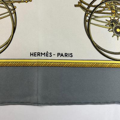 190 Authentic HERMÃˆS Carre 90 Silk Scarf Les Voitures a Transformation by FranÃ§oise De La Perriere 1965