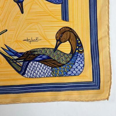 191 Authentic HERMÃˆS Carre 90 Silk Scarf La Mare Aux Canards by Daphne Duchesne 1981