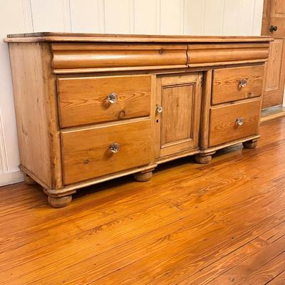 Vtg. Rustic Style Solid Wood Buffet Server Sideboard ~ *Read Details