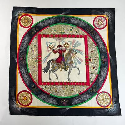 193 Authentic HERMÃˆS Carre 90 Silk Scarf Feux d'Artifice by Michel Duchene 1987