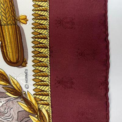 195 Authentic HERMÃˆS Carre 90 Silk Scarf Napoleon by Philippe Ledoux 1983