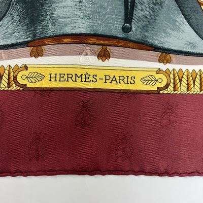 195 Authentic HERMÃˆS Carre 90 Silk Scarf Napoleon by Philippe Ledoux 1983