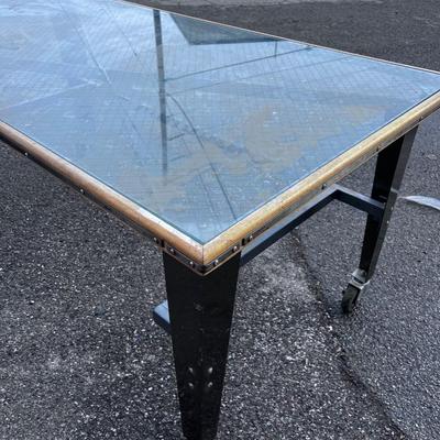 AWESOME! Glass with "Levi" Etched Design Desk / Display for Retail 