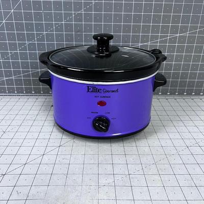 Elite Gourmet Small Crock Pot, Purple 