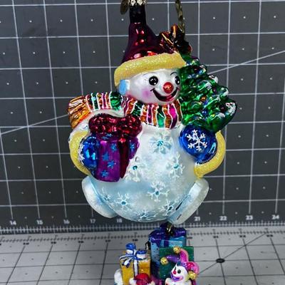 Christmas Ornament Snowman & Toys Dangle Style. NICE! 