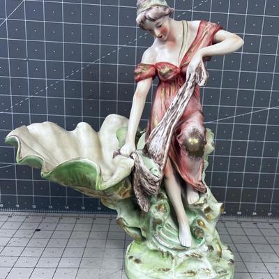 Royal Dux Art Nouveau Figurine of Woman in Sea Shell