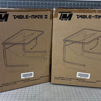 TWO TABLE-MATE II FOLDING TABLE TRAYS 