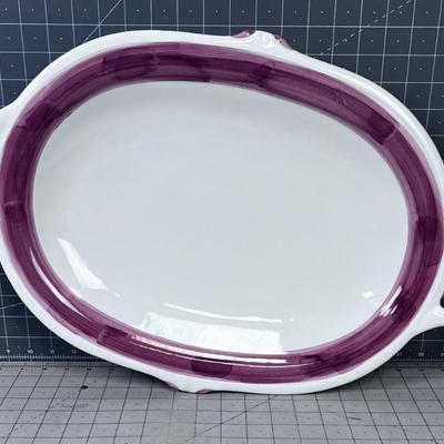 Italian Ceramic Serving Platter with Handles