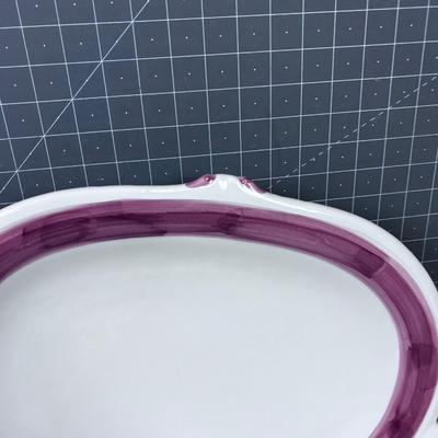 Italian Ceramic Serving Platter with Handles