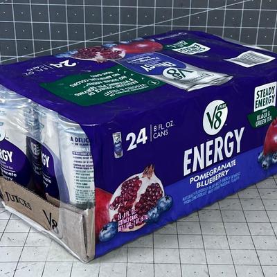 Pomegranate Blue Berry V 8 Energy Drink CASE 24 Drinks 