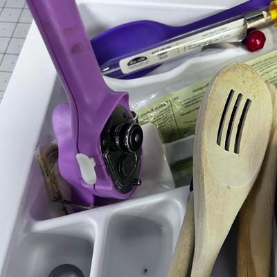 Tray of Utensil's Lots of spoons and scrapers 