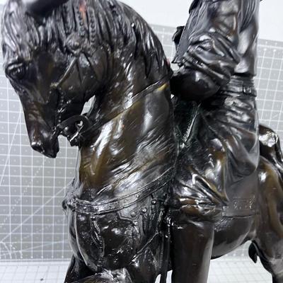"Le Cavalier Arabe" Arab Hunter, by Huge Emile Guillmin Bronze Spelter Sculpture 