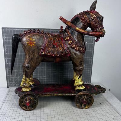Carved South East Asian Temple Horse ANTIQUE 