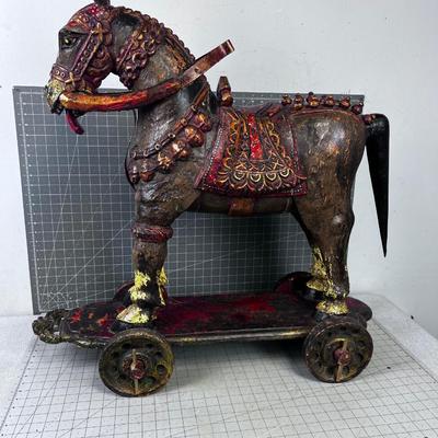 Carved South East Asian Temple Horse ANTIQUE 