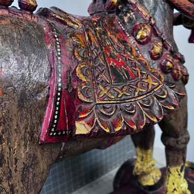 Carved South East Asian Temple Horse ANTIQUE 