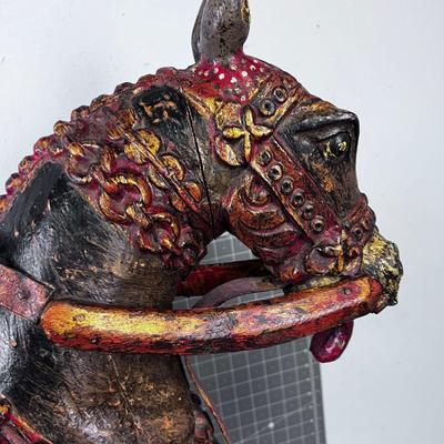 Carved South East Asian Temple Horse ANTIQUE 
