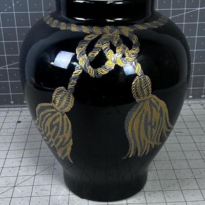 Matching Vase Black and Gold Decorative