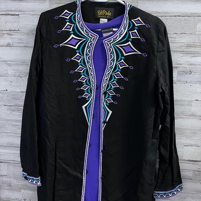 BOB MACKIE Wearable ART - Black Linen and Rayon Jacket