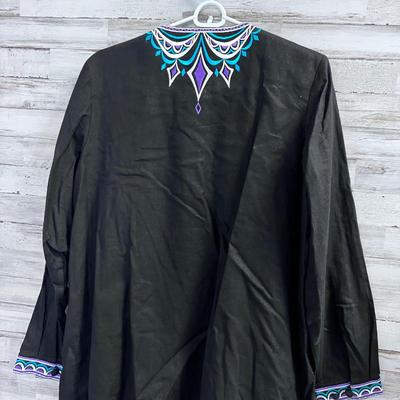 BOB MACKIE Wearable ART - Black Linen and Rayon Jacket