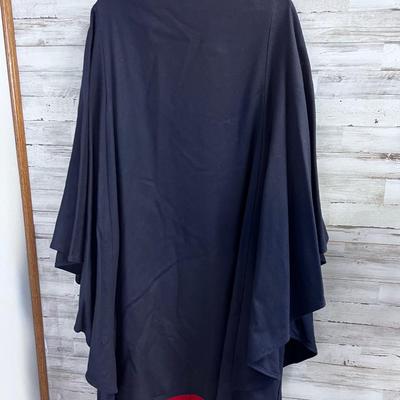 Vintage M.G. Kinsler 100% Virgin Wool Navy & Red Cape